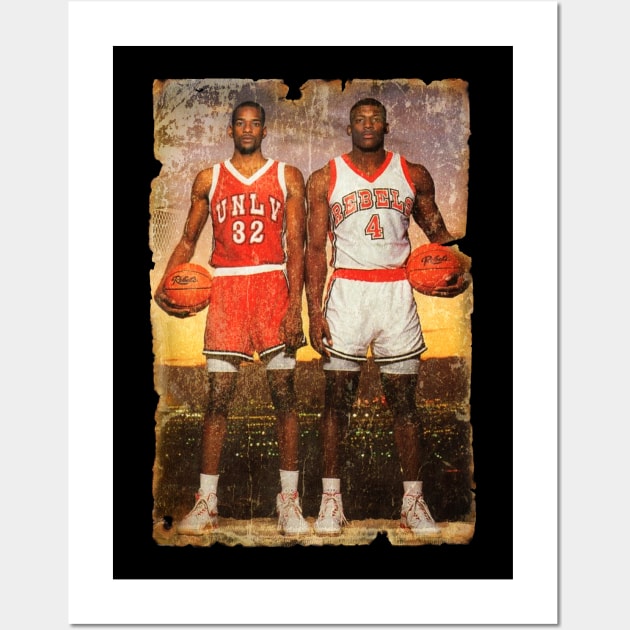 Vintage Stacey Augmon and Larry Johnson 1991 Wall Art by AxLSTORE